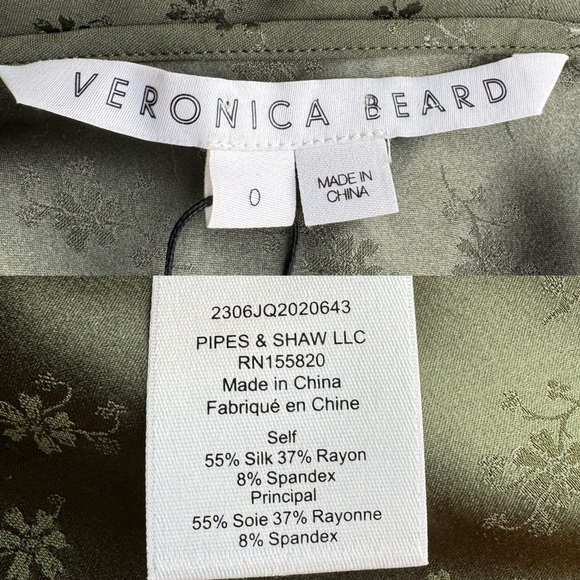 New Veronica Beard Chapel Dress in Bright Army Green Size: 0 - Picture 14 of 17